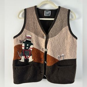 VINTAGE wool native button up vest (size M)